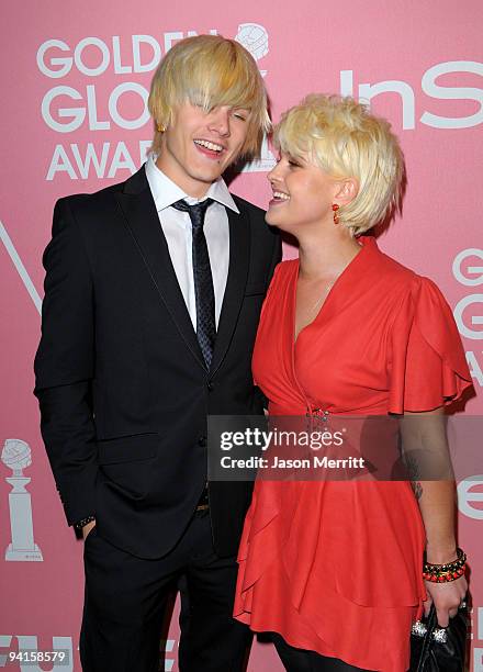 Luke Worrall and singer Kelly Osbourne arrive at the 2nd annual Golden Globes party saluting young Hollywood held at Nobu Los Angeles on December 8,...