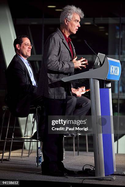 Musician and author David Byrne and Bruce Katz, Vice President and Director, Metropolitan Policy Program, The Brookings Institution, participate in...