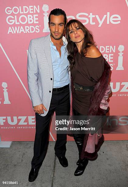Actor Aaron Diaz and actress Kate Del Castillo arrive at the 2nd annual Golden Globes party saluting young Hollywood held at Nobu Los Angeles on...