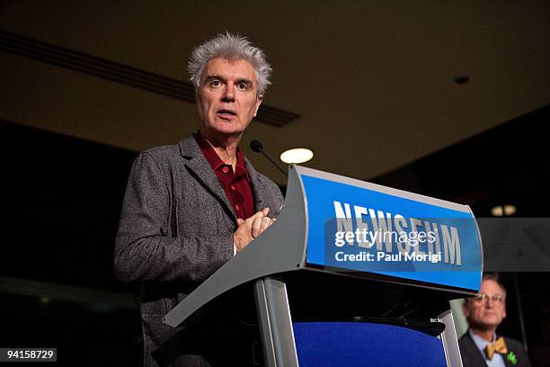 Musician and author David Byrne participates in the Cities, Bicycles, and the Future of Getting Around panel discussion hosted by The Brookings...