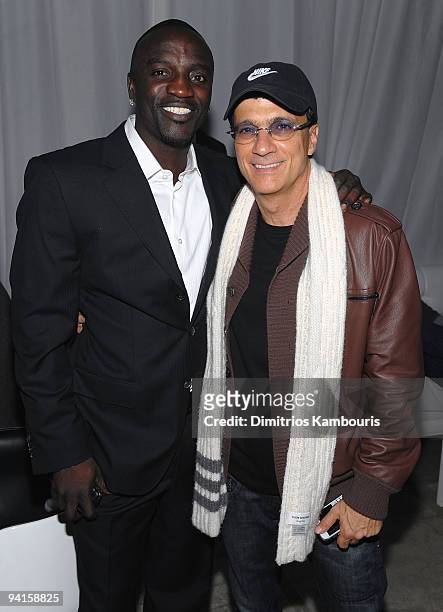 Akon and Jimmy Iovine, Chariman, Interscope Geffen A&M attend the launch of VEVO, the world's premiere destination for premium music video and...