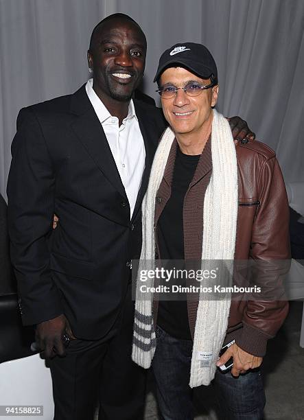 Akon and Jimmy Iovine, Chariman, Interscope Geffen A&M attend the launch of VEVO, the world's premiere destination for premium music video and...