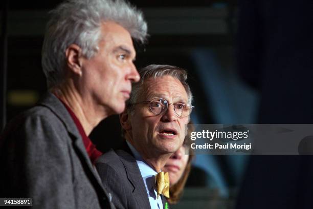 Rep. Earl Blumenauer and David Byrne participate in the Cities, Bicycles, and the Future of Getting Around panel discussion hosted by The Brookings...