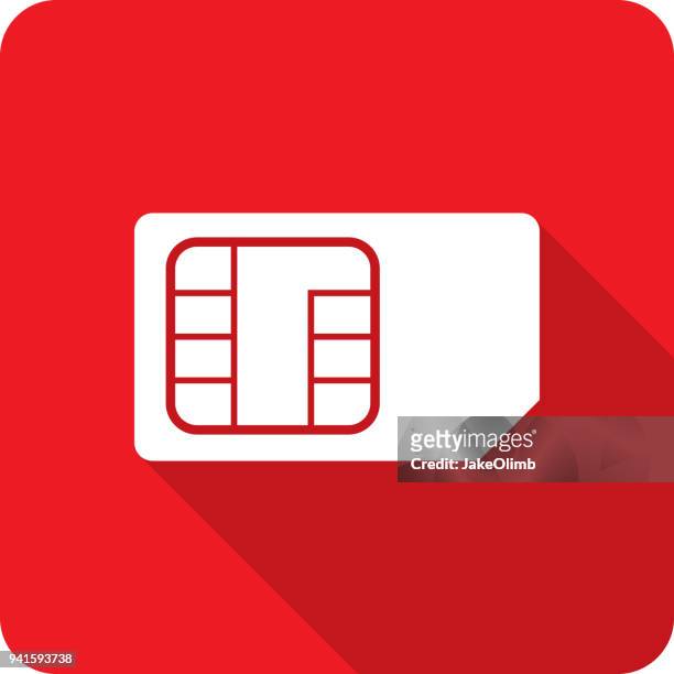 sim card icon silhouette - sim card stock illustrations