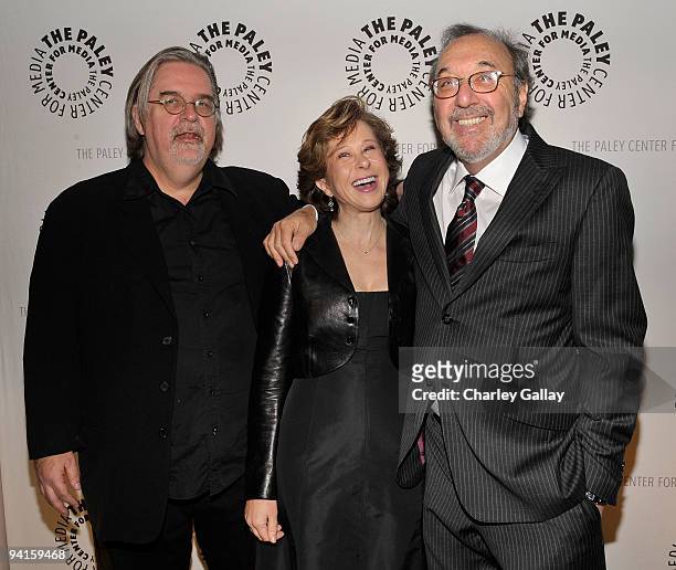 The Simpsons" creator Matt Groening, actress Yeardley Smith and producer James L. Brooks attend the Paley Center L.A. Gala honoring the 20th...