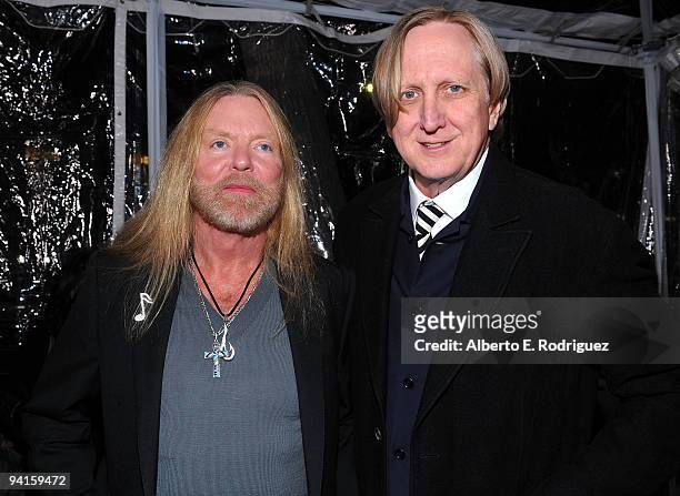 Musician Greg Allman and director/producer T Bone Burnett arrive at the premiere of Fox Searchlight's "Crazy Heat" on December 8, 2009 in Beverly...