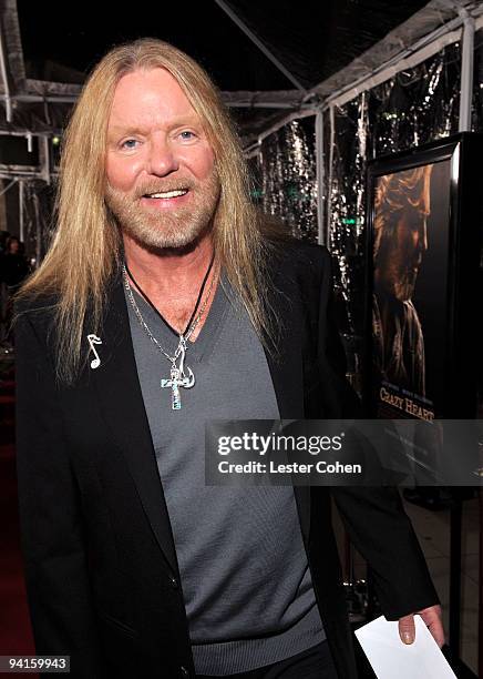 Musician Greg Allman attends the "Crazy Heart" Los Angeles Premiere at the Academy of Television Arts & Sciences on December 8, 2009 in Los Angeles,...