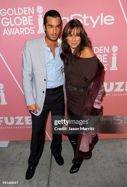 Actor Aaron Diaz and actress Kate Del Castillo arrive at the 2nd annual Golden Globes party saluting young Hollywood held at Nobu Los Angeles on...