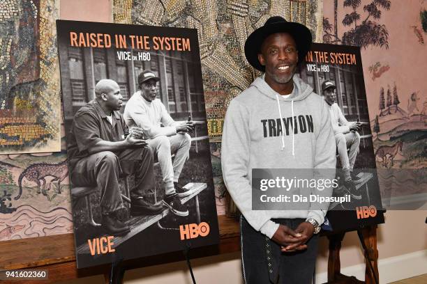 Michael Kenneth Williams attends the "Vice" Season 6 Premiere at the Whitby Hotel on April 3, 2018 in New York City.