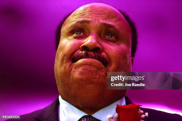 Martin Luther King III the son of Martin Luther King, Jr., attends the I AM 2018 "Mountaintop Speech" Commemoration at the Mason Temple Church of God...