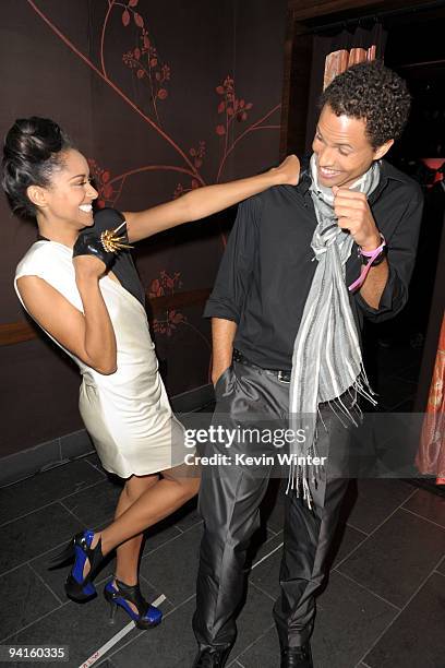 Actress Katerina Graham and Quddus attend the 2nd annual Golden Globes party saluting young Hollywood held at Nobu Los Angeles on December 8, 2009 in...