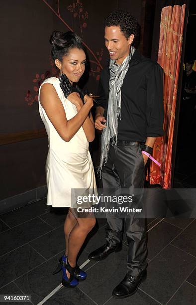 Actress Katerina Graham and Quddus attend the 2nd annual Golden Globes party saluting young Hollywood held at Nobu Los Angeles on December 8, 2009 in...