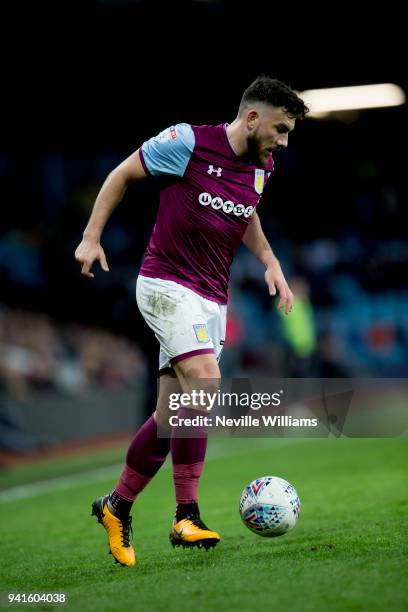 Robert Snodgrass of Aston Villa during the Sky Bet Championship match between Aston Villa and Reading at Villa Park on April 03, 2018 in Birmingham,...