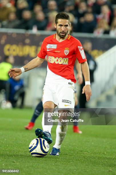 Joao Moutinho of Monaco during the French League Cup final between Paris Saint-Germain and AS Monaco on March 31, 2018 in Bordeaux, France.