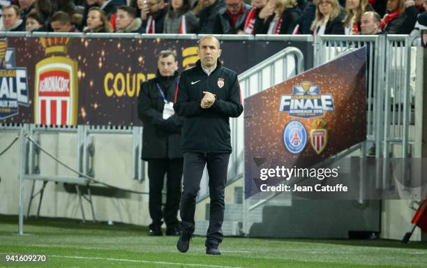 Coach of Monaco Leonardo Jardim during the French League Cup final between Paris Saint-Germain and AS Monaco on March 31, 2018 in Bordeaux, France.