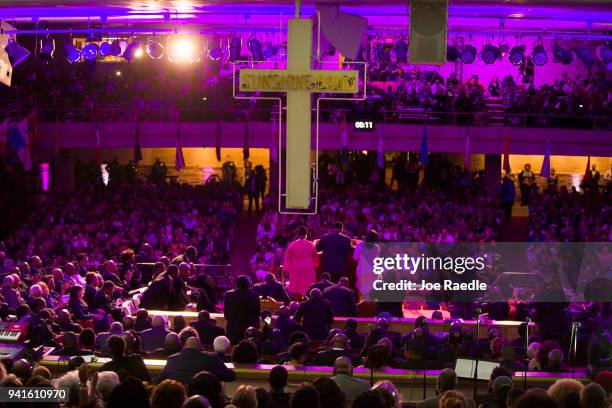 Martin Luther King III and his sister Bernice King address the I AM 2018 "Mountaintop Speech" Commemoration at the Mason Temple Church of God in...