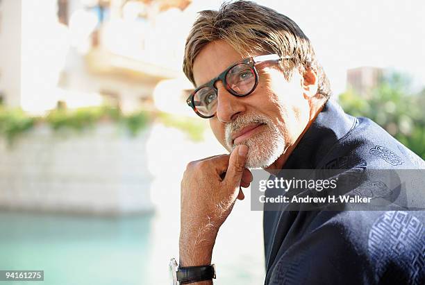 Actor Amitabh Bachchan during a portrait session on day one of the 6th Annual Dubai International Film Festival held at the Madinat Jumeriah Complex...