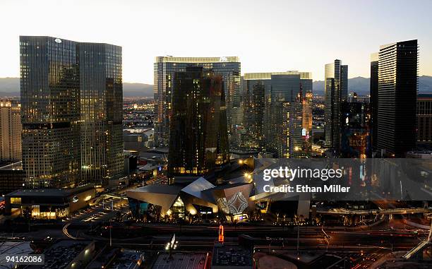 General view of CityCenter December 8, 2009 in Las Vegas, Nevada. The 67-acre, USD 8.5 billion mixed-use urban development center, a joint project...