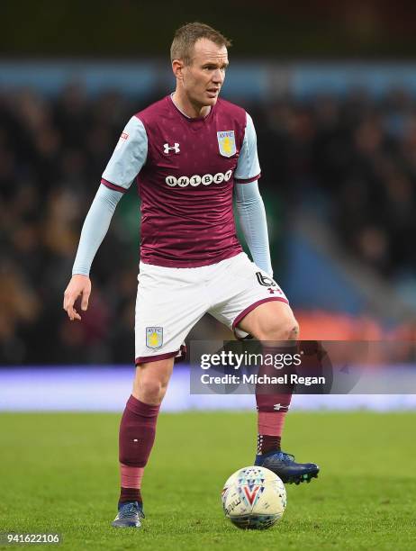 Glenn Whelan of Aston Villa in action during the Sky Bet Championship match between Aston Villa and Reading at Villa Park on April 3, 2018 in...