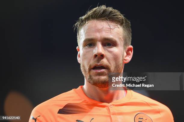 Chris Gunter of Reading in action during the Sky Bet Championship match between Aston Villa and Reading at Villa Park on April 3, 2018 in Birmingham,...
