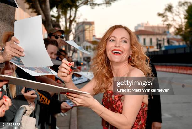 Leslie Mann attends the premiere of Universal Pictures' "Blockers" at Regency Village Theatre on April 3, 2018 in Westwood, California.