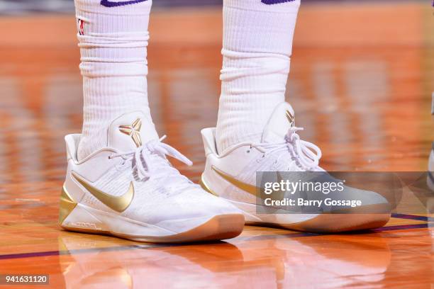 The sneakers worn by Marquese Chriss of the Phoenix Suns are seen during the game against the Sacramento Kings APRIL 3, 2018 at Talking Stick Resort...