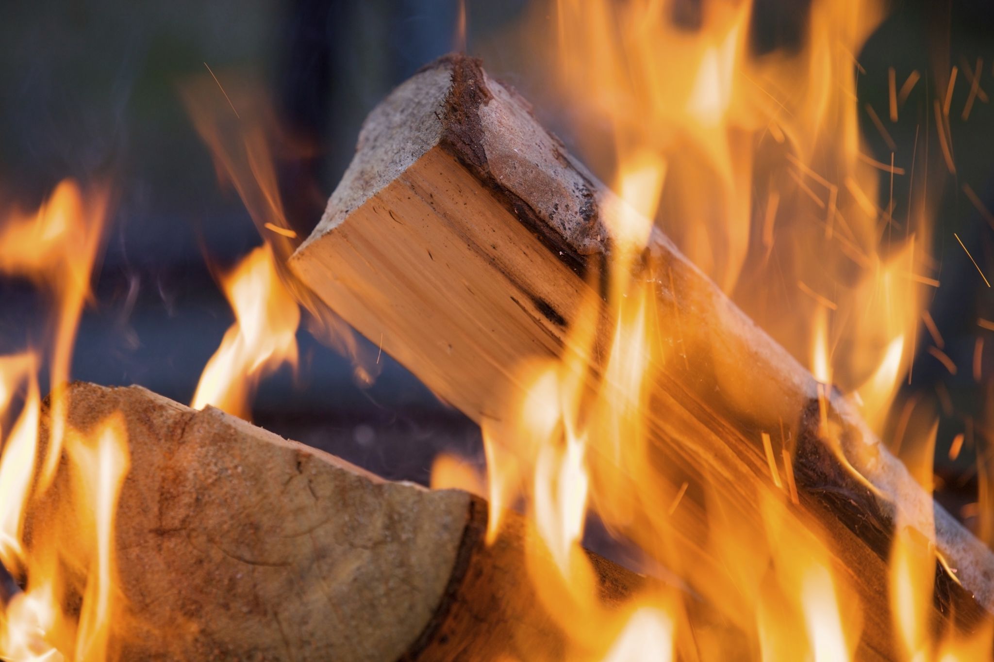 burning logs
