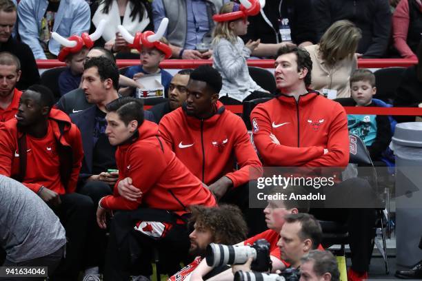 Omer Asik of Chicago Bulls is seen during the NBA match between Chicago Bulls and Charlotte Hornets at United Center in Chicago, USA on April 3, 2018.