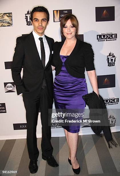 Actor Shalim Ortiz and his guest attend The Creative Coalition's Spotlight Initiative at the On Sunset Restaurant, Luxe Hotel on December 8, 2009 in...