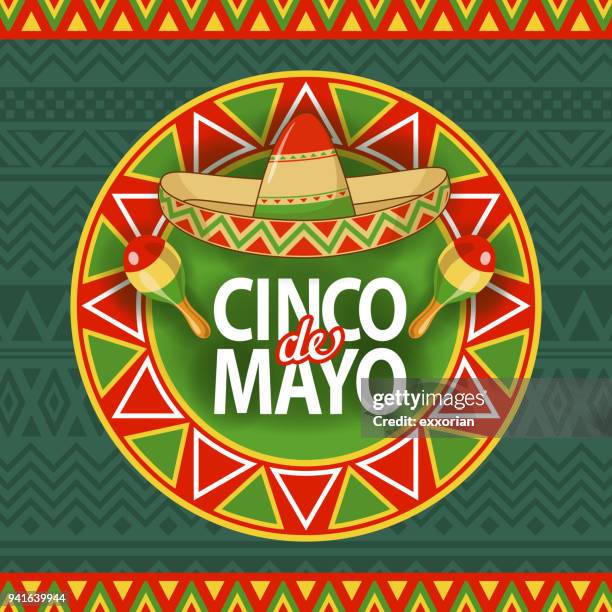 cinco de mayo sombrero feier - mexikanische kultur stock-grafiken, -clipart, -cartoons und -symbole