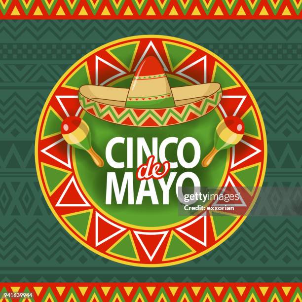 ilustrações, clipart, desenhos animados e ícones de cinco de mayo celebration de sombrero - na frente de