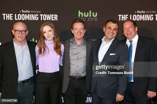 Alex Gibney, Wrenn Schmidt, Lawrence Wright, Ali Soufan and Bill Camp attend the "The Looming Tower" FYC screening at the Television Academy on April...