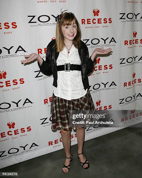 Actress Allisyn Ashley Arm arrives at Recess LA "Beauty For A Cause" Holiday Toy Drive Event on December 8, 2009 in Los Angeles, California.