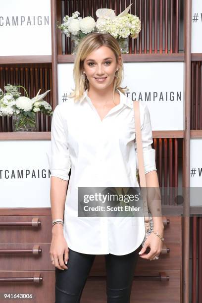 Jasmine Yarbrough attends the Witchery x OCRF White Shirt Campaign Launch on April 4, 2018 in Sydney, Australia.