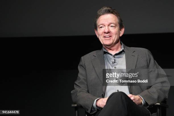 Lawrence Wright speaks onstage during the "The Looming Tower" FYC screening at the Television Academy on April 3, 2018 in Los Angeles, California.