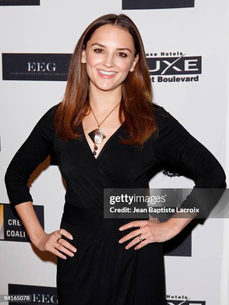 Rachael Leigh Cook arrives to The Creative Coalition's "Spotlight Initiative: The Fifty Dinner" held at On Sunset Restaurant, Luxe Hotel on December...