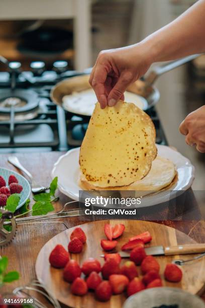 Preparing Crepes with Fresh Berries