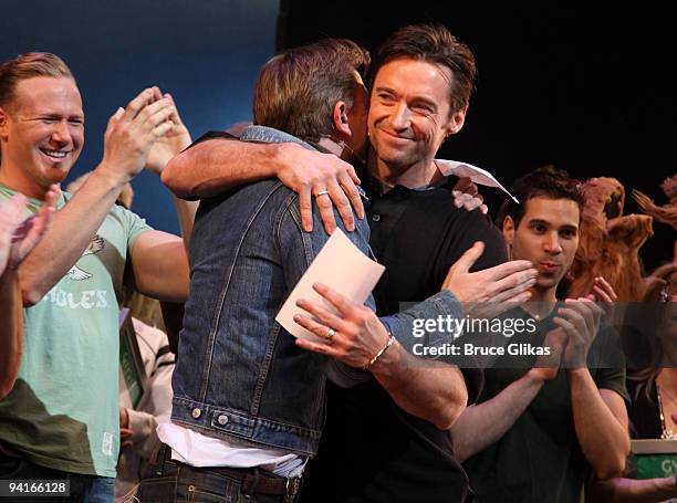 Daniel Craig and Hugh Jackman accept their top fundraising award for raising 1.5 million dollars setting a record at The 2009 Broadway Cares/Equity...