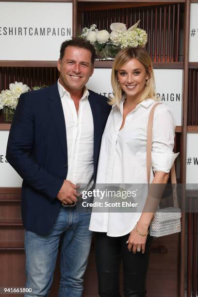 Karl Stefanovic and Jasmine Yarbrough attend the Witchery x OCRF White Shirt Campaign Launch on April 4, 2018 in Sydney, Australia.