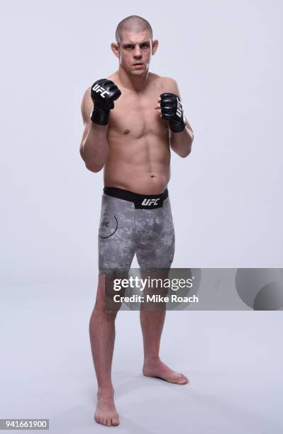 Joe Lauzon poses for a portrait during a UFC photo session on April 3, 2018 in Brooklyn, New York.