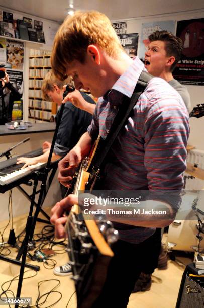 Michael McKnight of Frankie and the Heartstrings performs live at RPM Records on December 7, 2009 in Newcastle upon Tyne, England.