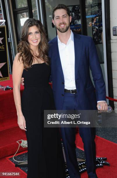 Jessica Altman and James Altman attend a ceremony honoring mother Lynda Carter with the 2,632nd star on the Hollywood Walk of Fame on April 3, 2018...