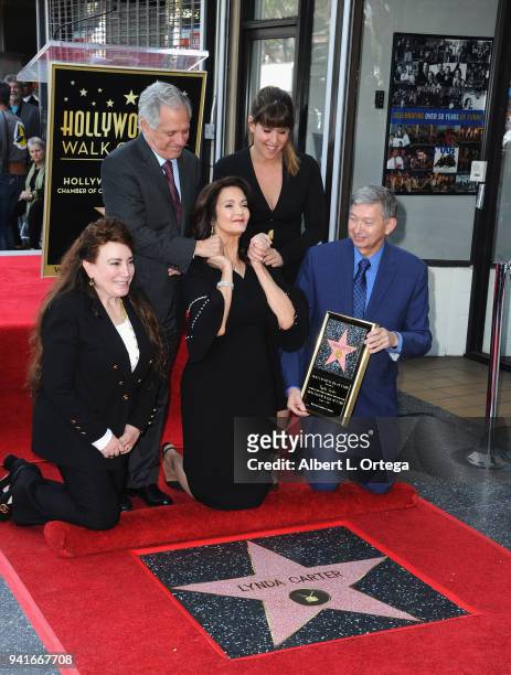 Donelle Dadigan, Leslie Moonves, Lynda Carter, Patty Jenkins and Leron Gubler attend a ceremony honoring Lynda Carter with the 2,632nd star on the...
