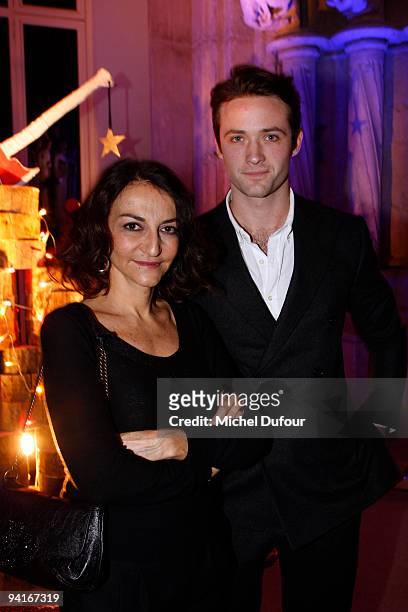 Nathalie Rykiel and Louis Marie de Castelbajac attend the Designers Christmas Trees Charity Auction For Carla Bruni Foundation on December 8, 2009 in...
