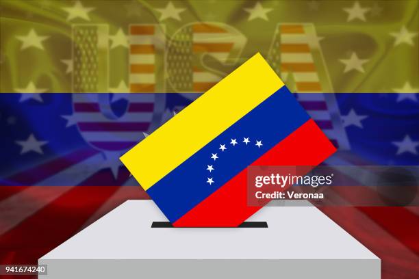 election in venezuela - voting at the ballot box - venezuelan culture stock illustrations