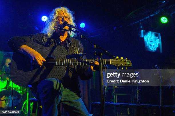 Folk singer/songwriter Arlo Guthrie performs on stage at Belly Up Tavern on April 3, 2018 in Solana Beach, California.