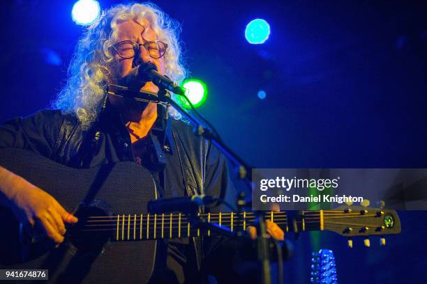 Folk singer/songwriter Arlo Guthrie performs on stage at Belly Up Tavern on April 3, 2018 in Solana Beach, California.