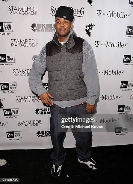 Musician The Game arrives at the Famous Stars and Straps 10th Anniversary and Snoop Dogg 10th Album Release at Vanguard on December 8, 2009 in...