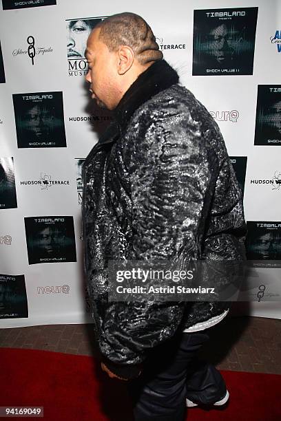 Timbaland attends Timbaland's "Shock Value II" album release party at Hudson Terrace on December 8, 2009 in New York City.