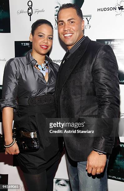 New York Mets centerfielder Carlos Beltran and wife Jessica Beltran attend Timbaland's "Shock Value II" album release party at Hudson Terrace on...